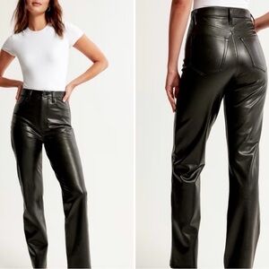 Abercrombie & Fitch Black High Rise Leather Pants